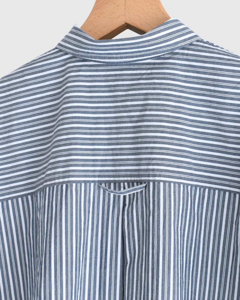 Regular Collar Big Shirt in White/Navy
