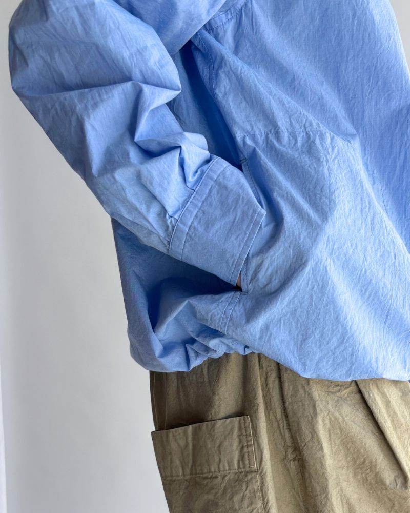 Drawstring shirt in Sax