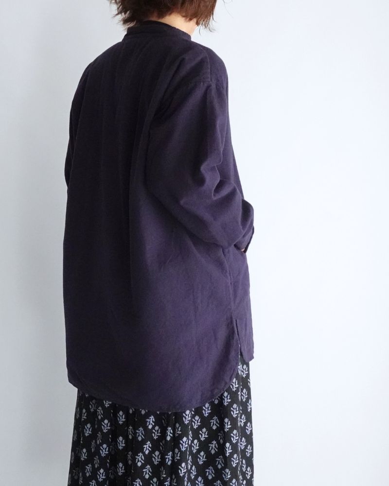 Stand Collar Shirt in Marine