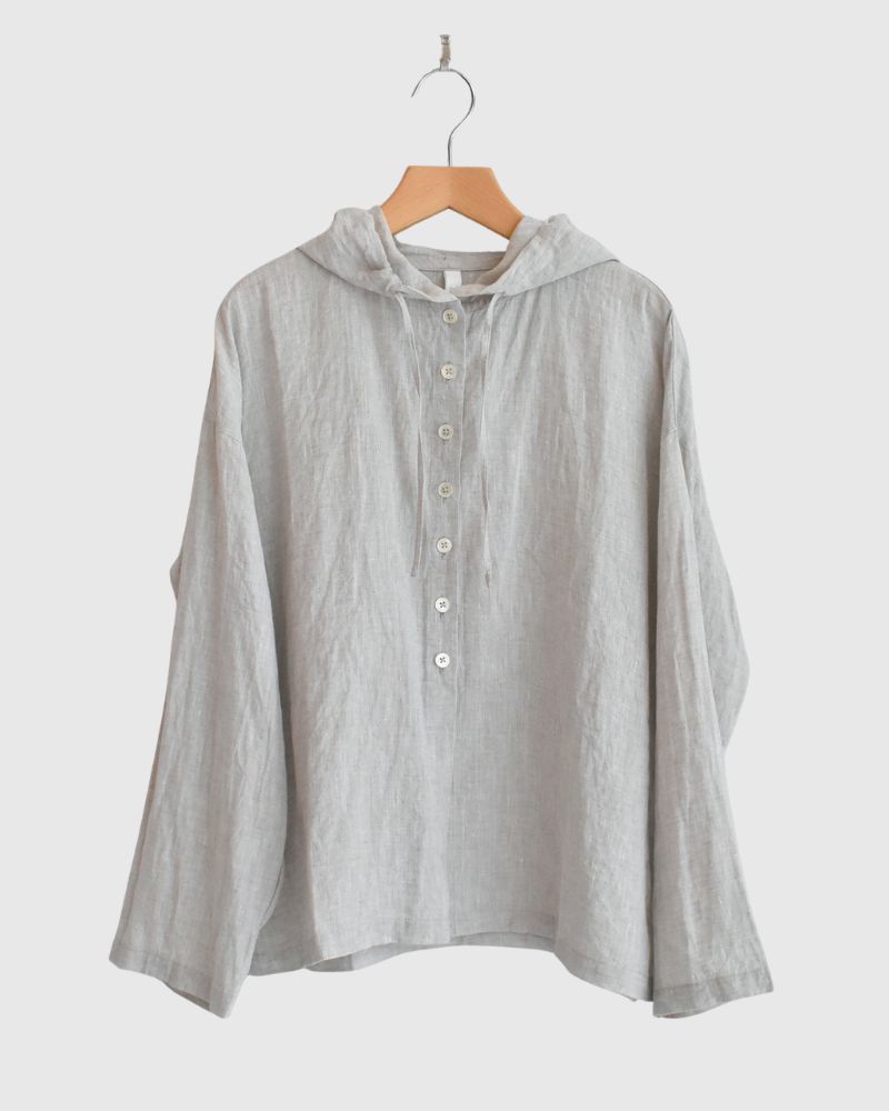 Hoodie Shirt (LINEN) in Natural