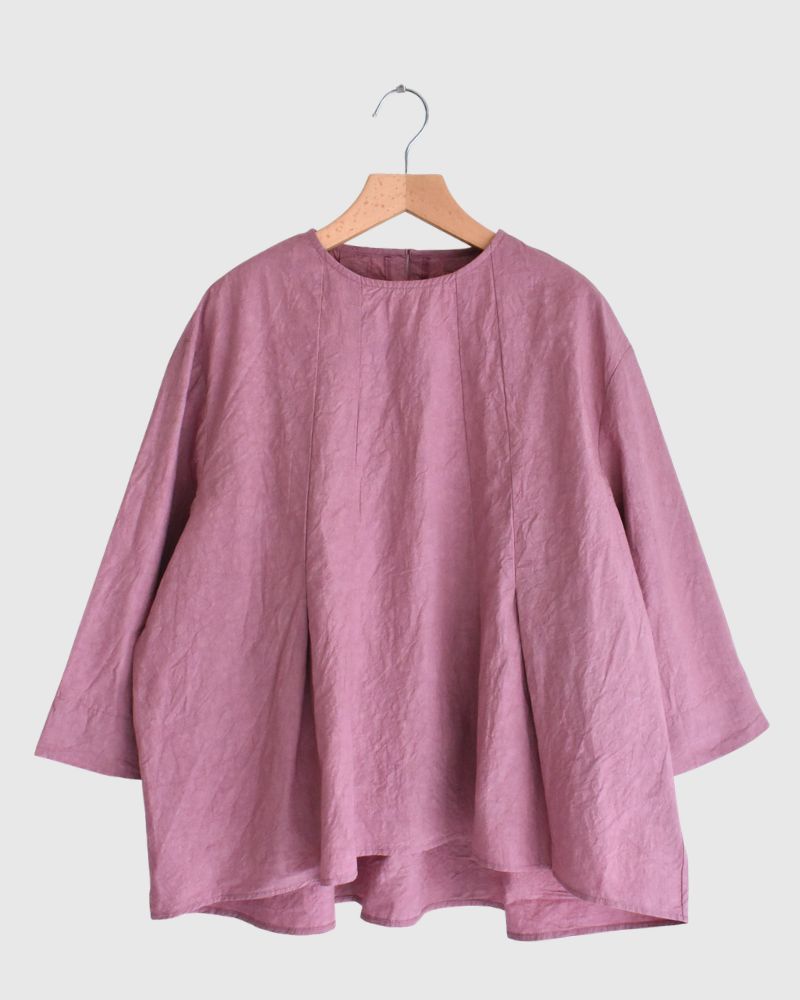 Tucked Blouse in Plum