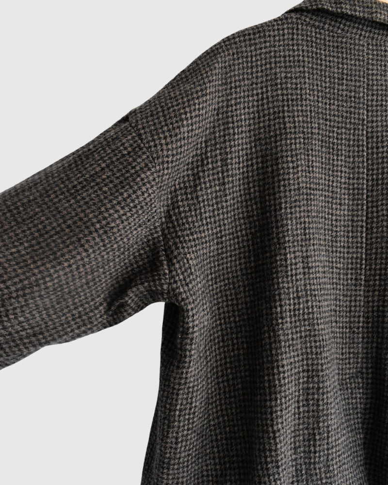 Wool Gauze Houndstooth Jacket in Mocha
