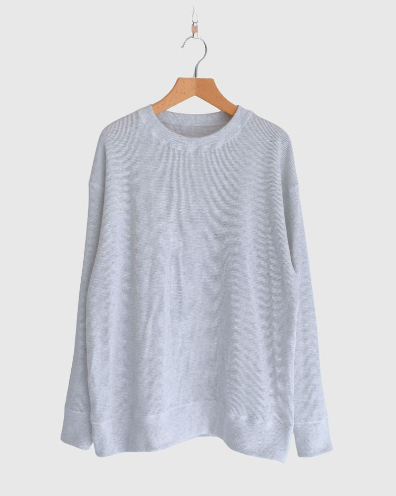 Waffle Long Sleeve Tee in OatmealGray