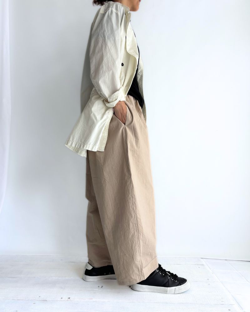 60s COTTON POPLIN OVERDYE STAND COLLAR DOUBLE BREAST JACKET in White