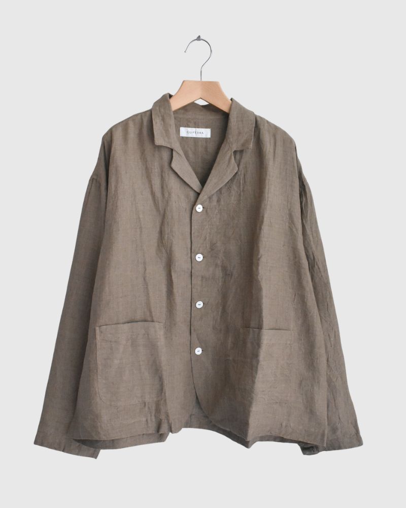 Handwoven 60x60 Linen Jacket in Beige