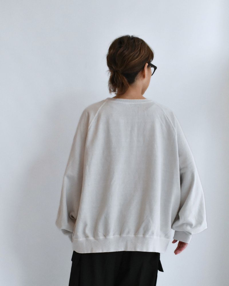 Pigment dye sweatshirt L/S in Ivory