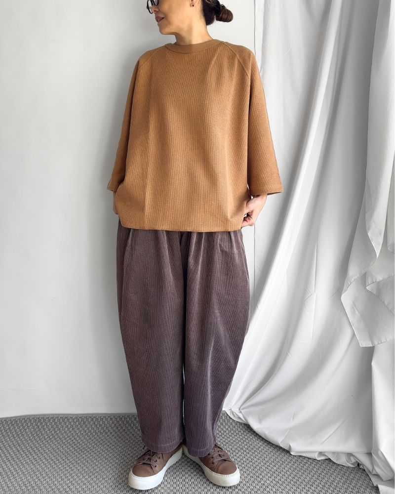 UNDYED Waffle Pullover in Camel