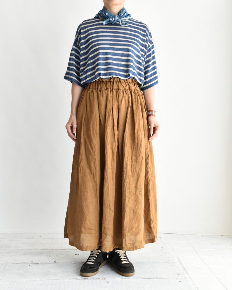 French Linen Skirt in Camel