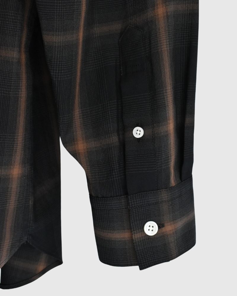 DORIS-W Frill Blouse in BrownCheck
