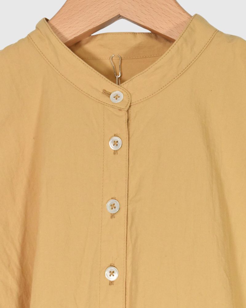 BAND COLLAR BIG SHIRT in Mustard