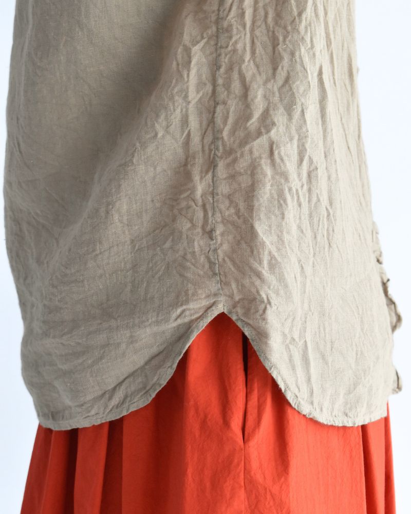 French/SL Frill Collar Shirt in AshBeige