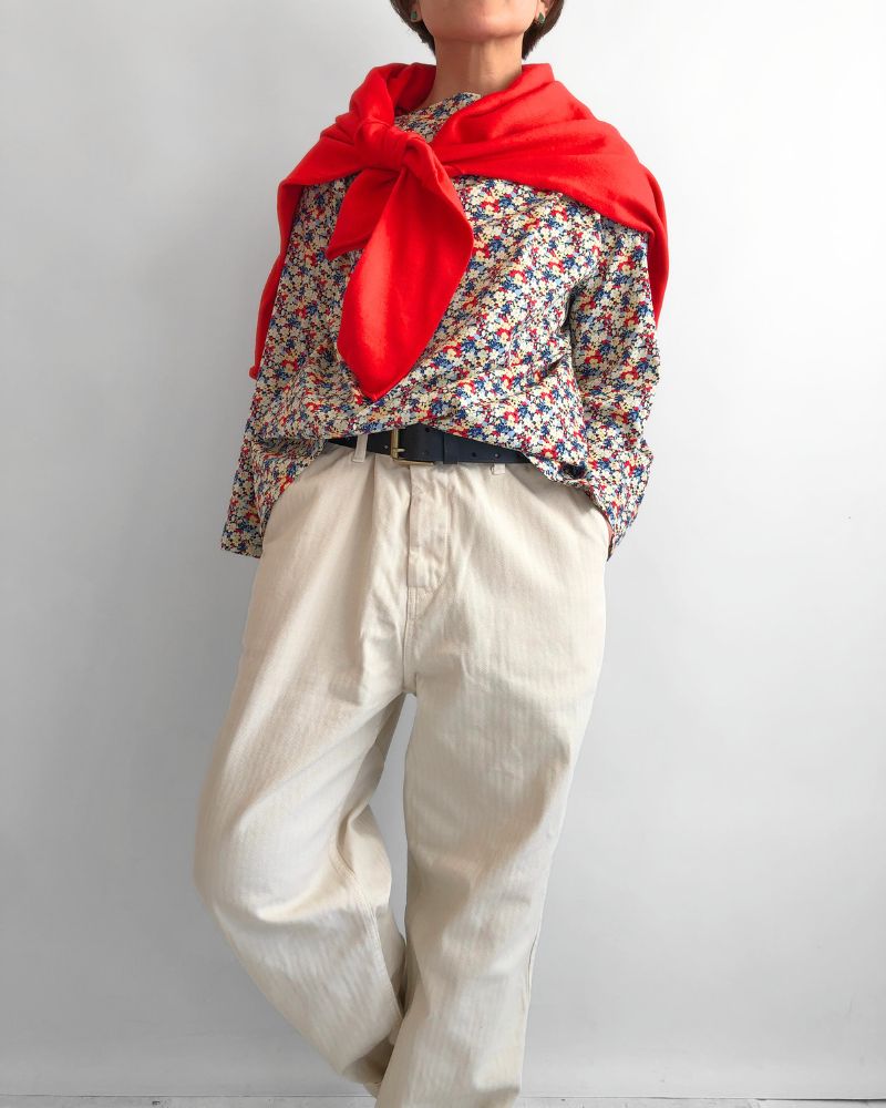 Boat neck blouse (LIBERTY)  in Red