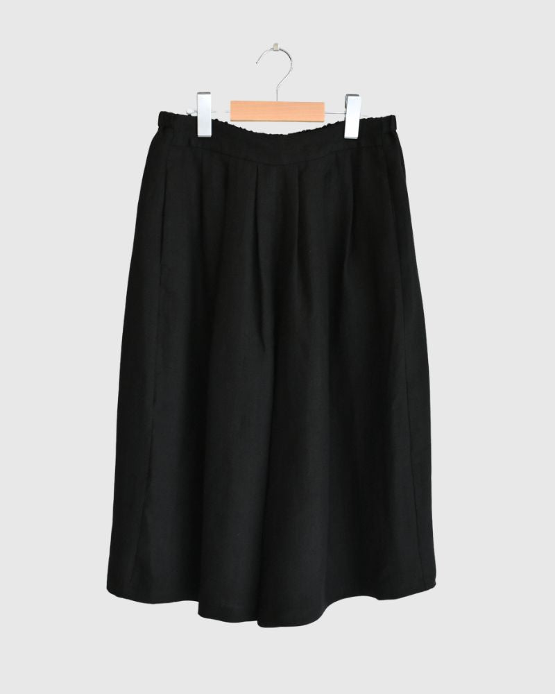 Sarrouel Wide Short Length Pants in Black