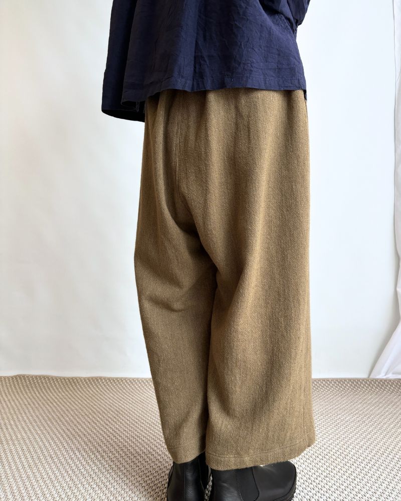 MERINO WOOL ORIHIMEDAKI PANTS in Beige