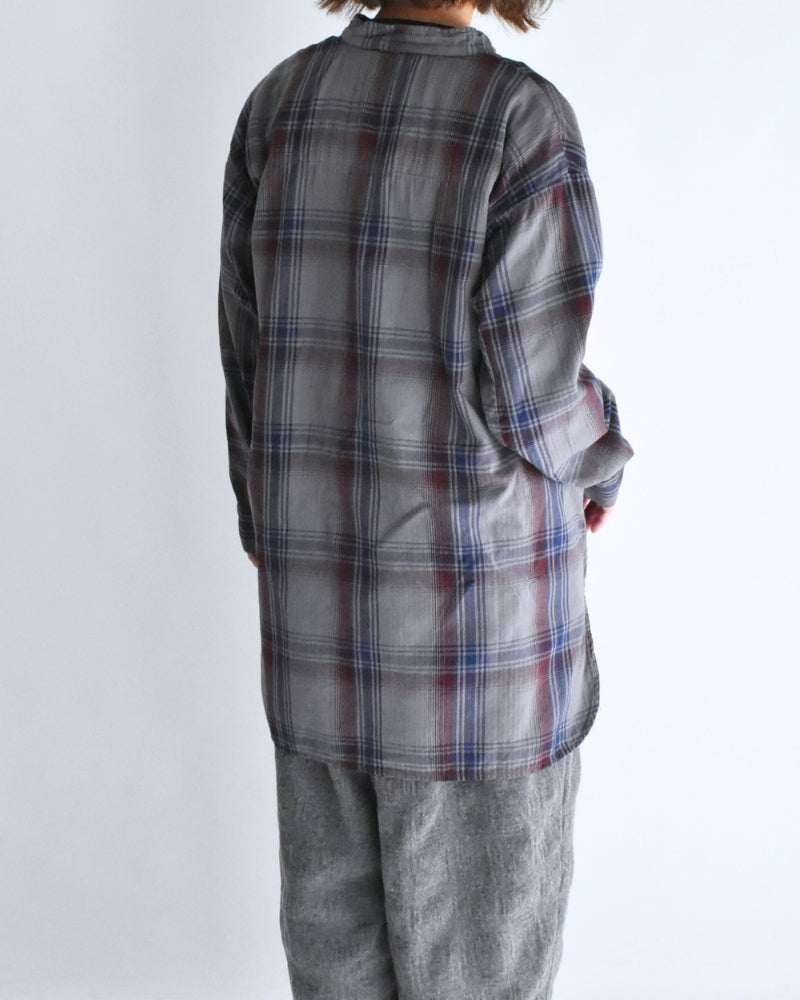 Stand Collar Shirt in Blue