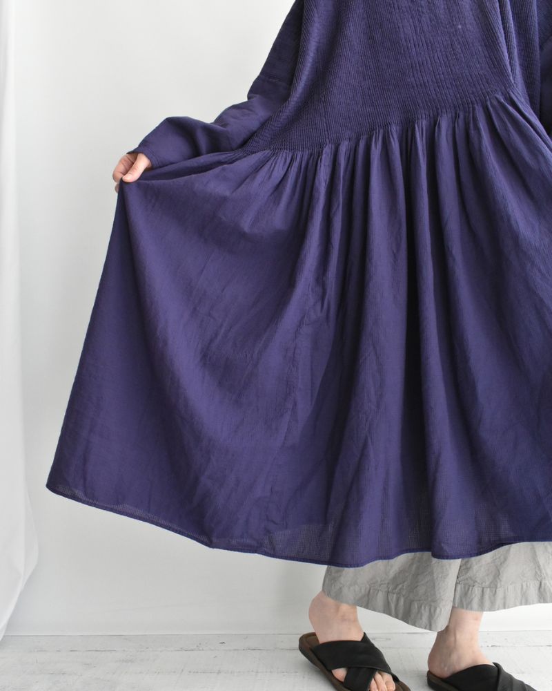 MINI PINTUCK PULLOVER DRESS in Purple