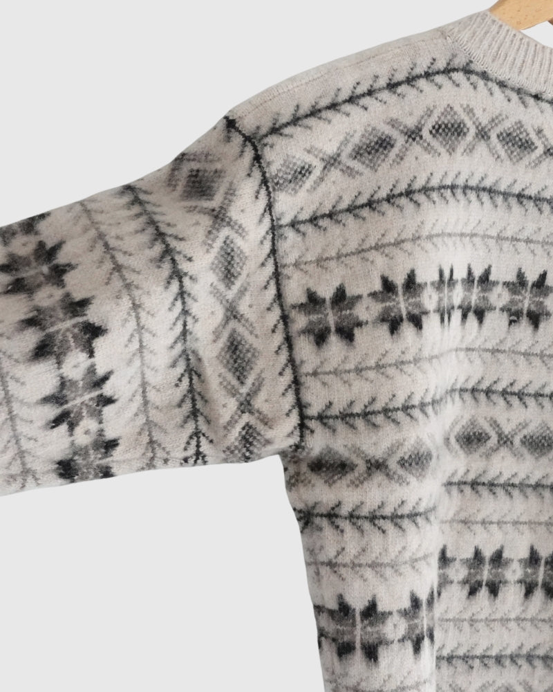 Nordic Knit Cardigan in Ivory