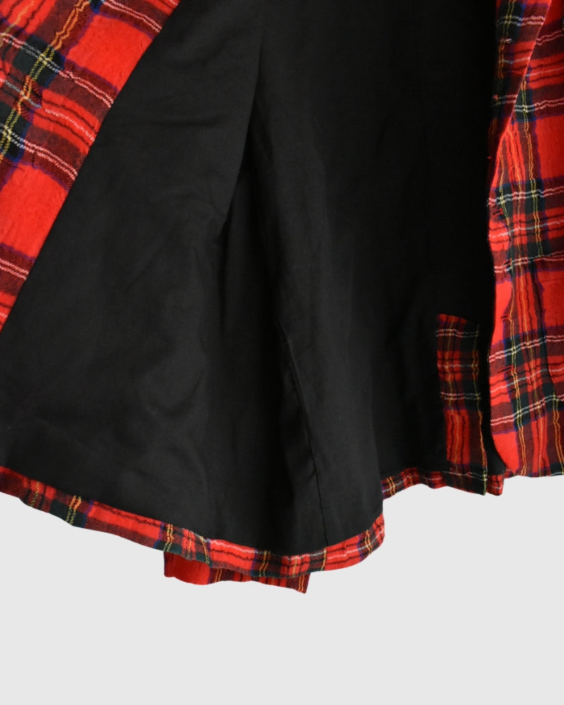 Cotton Wool Tartan Check Jacket in Red
