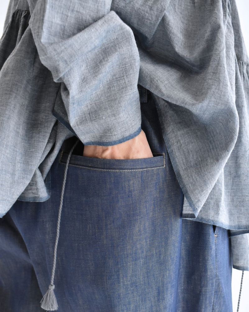 Frill Cache-coeur Shirt in Blue