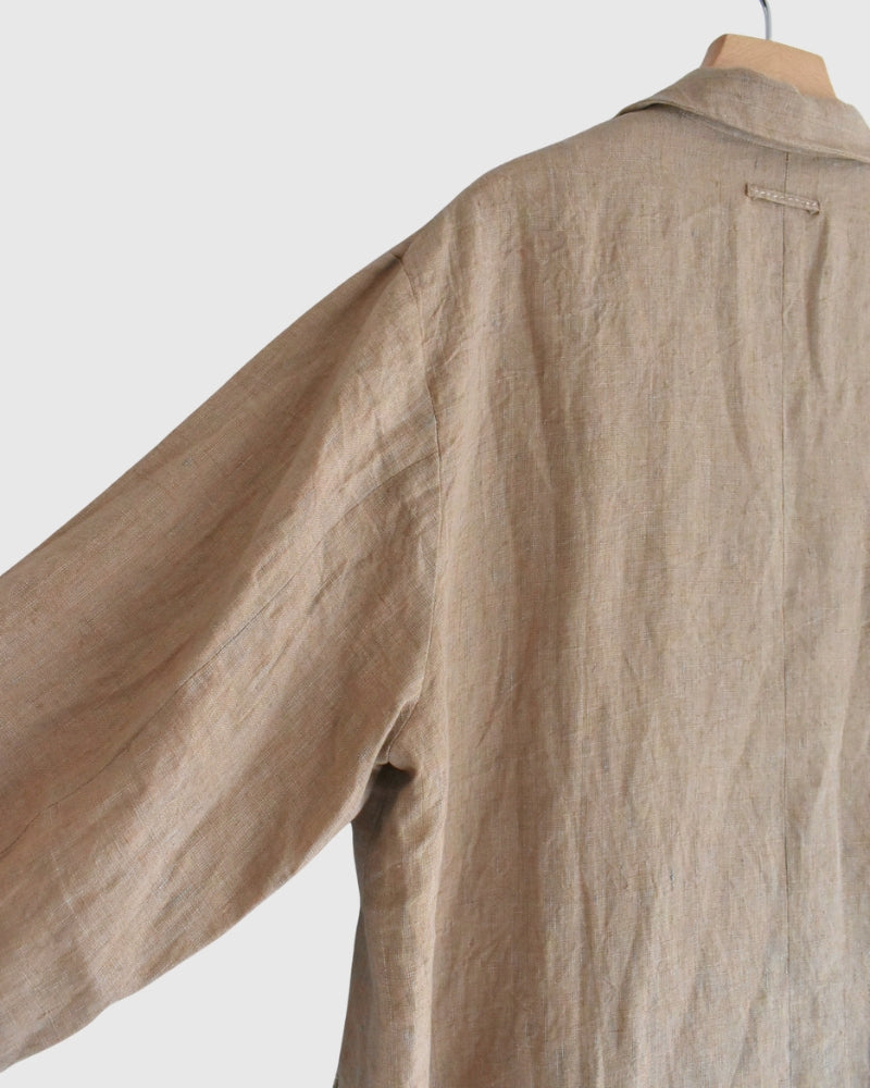 Handwoven 40 Linen Jacket in Beige