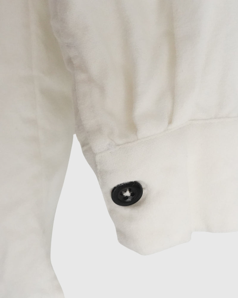 Stand Collar Shirt in White