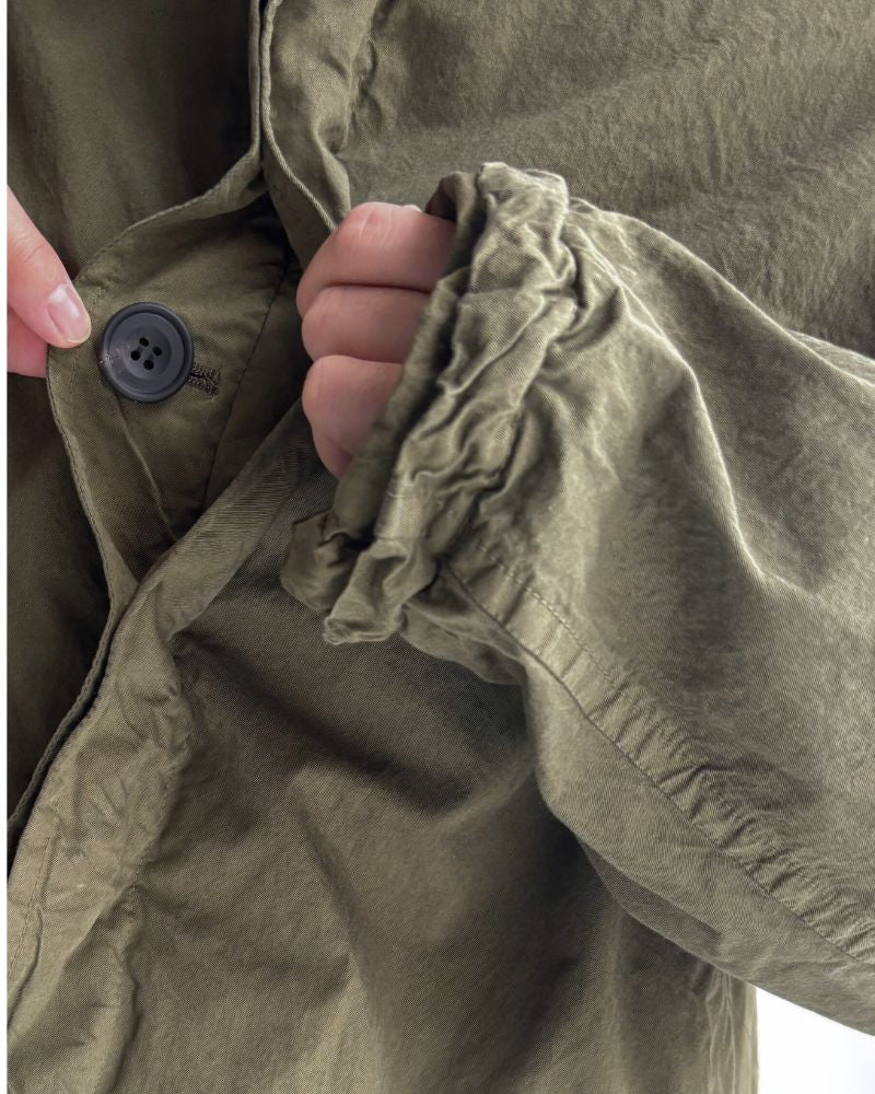 Garment Dye Short Coat in Khaki