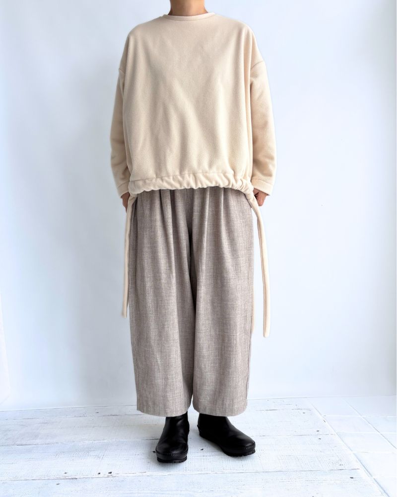 Loose silhouette easy pants 'PESH TR' in Light Beige