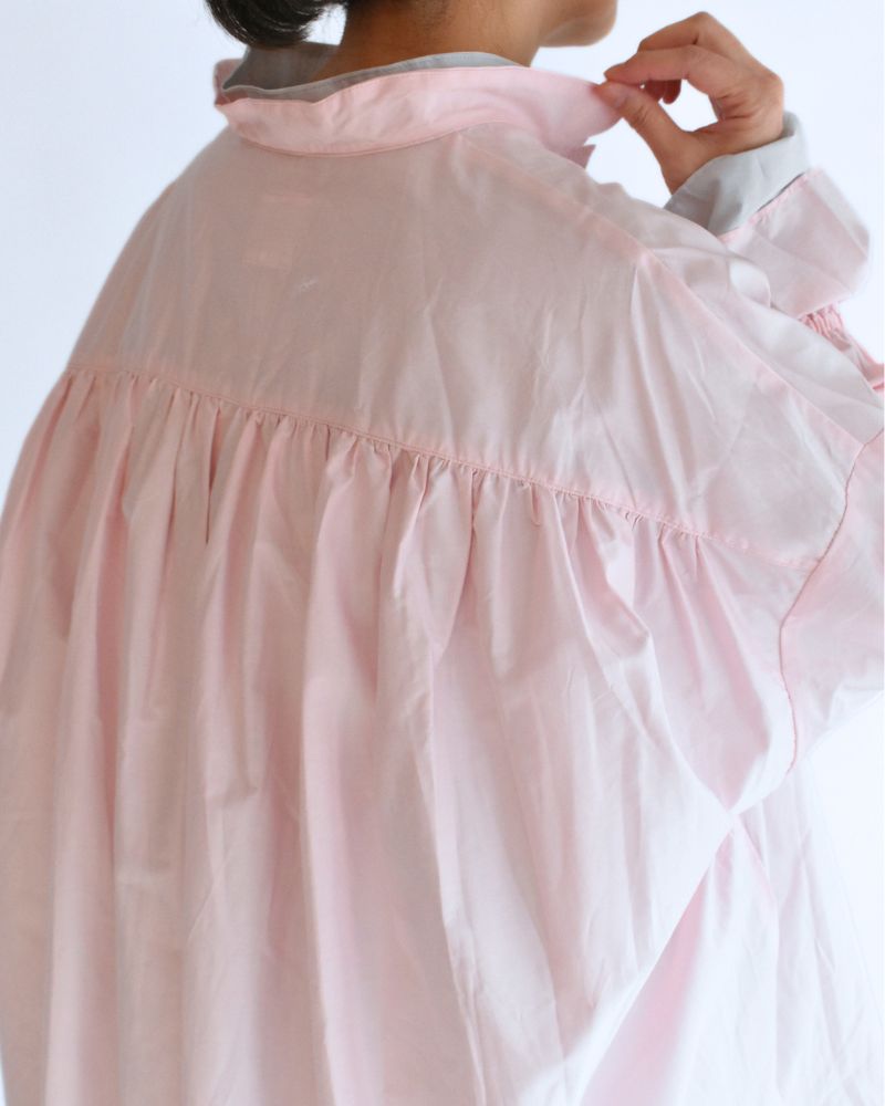 Cuff Ruffle Oversized Shirt in Pink