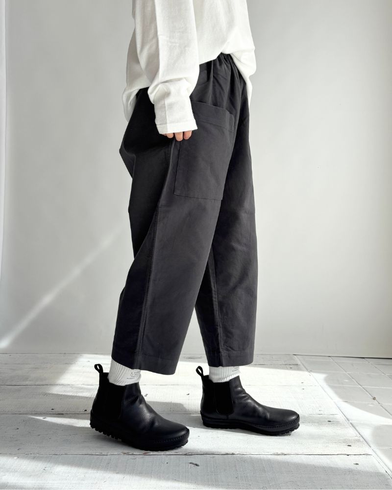 Asymmetrical Baker Pants (Moleskin)  in Dark Gray