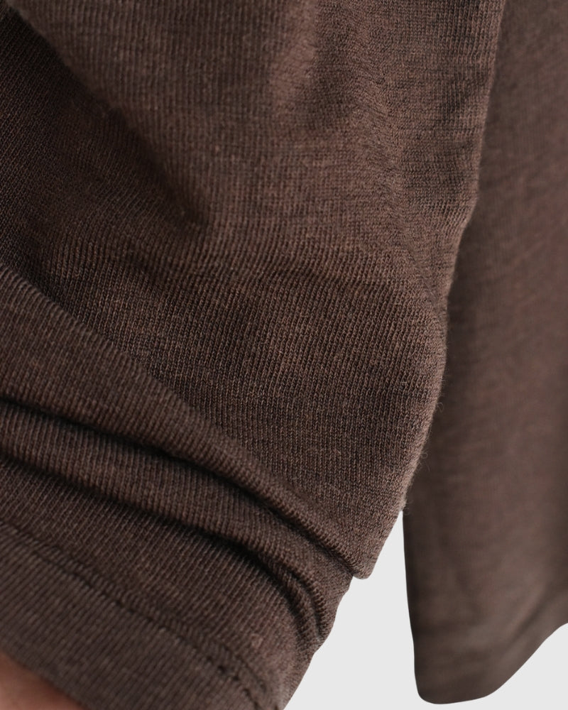 Sheer Jersey Crewneck in Brown