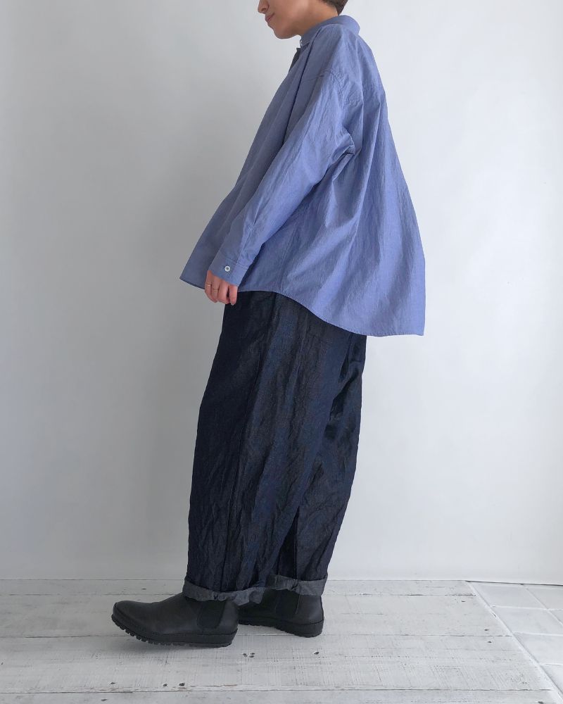 Regular Collar Big Shirt in Navy