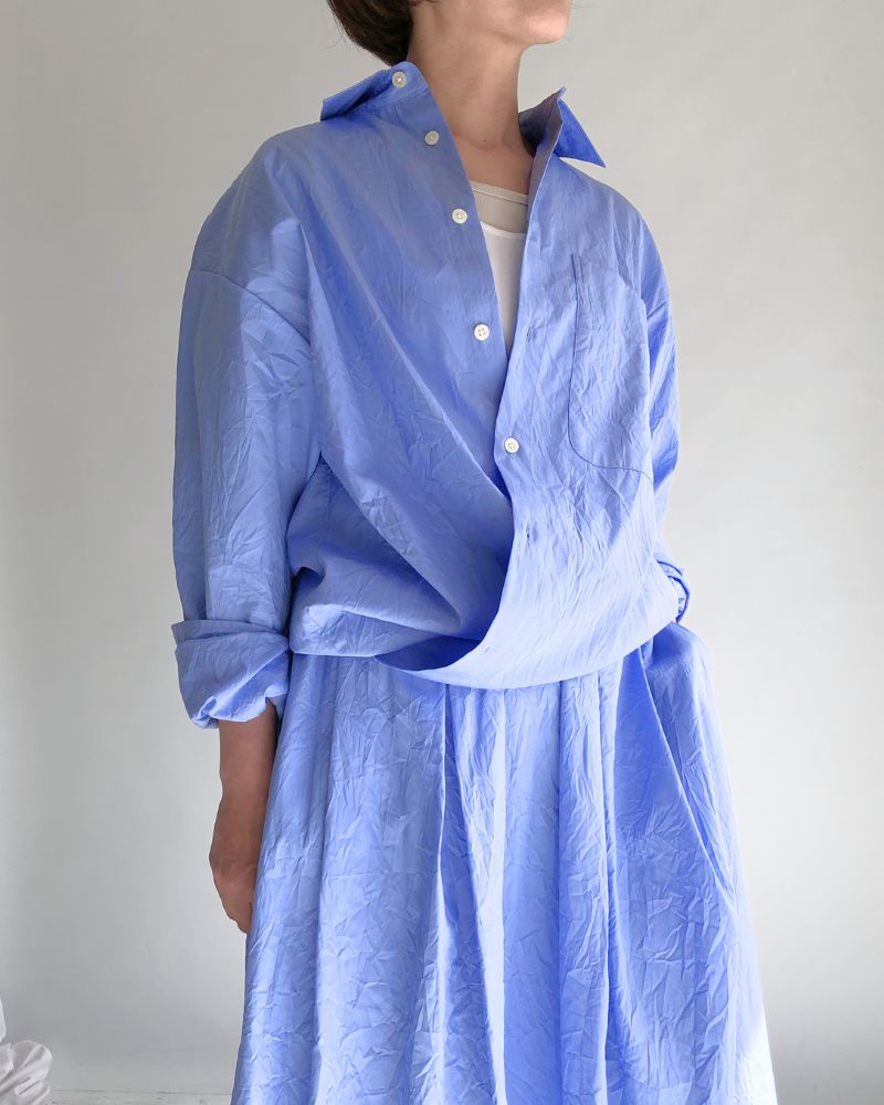 CLEA-CC 2-Way Regular Collar Shirt in Sax