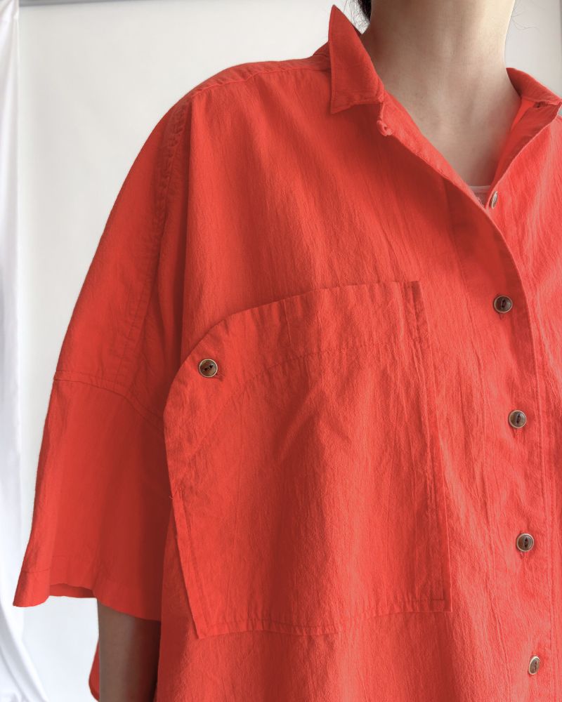 Organic Georgette Shirt in Red