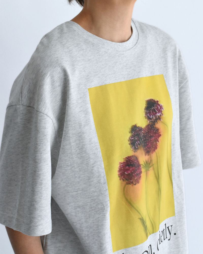 2-Way Graphic Print T-shirt in AshGray