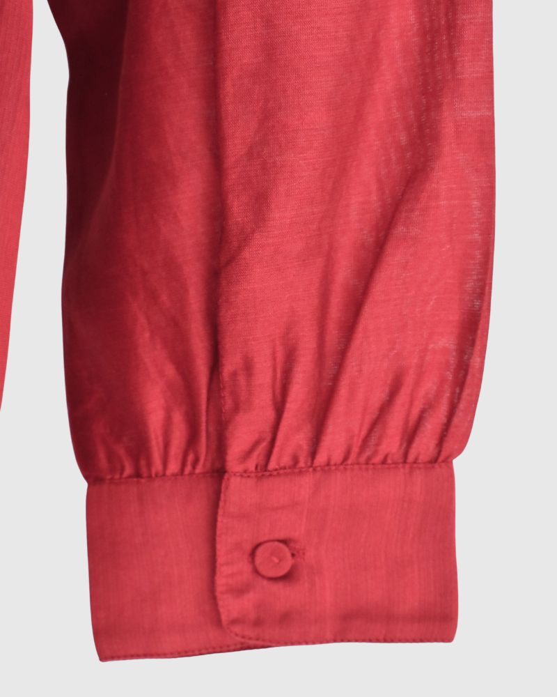 RAHASTHAN TUCK GATHERED PULLOVER in Red