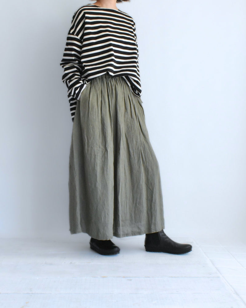 Cotton Striped Pullover in Black/Natural