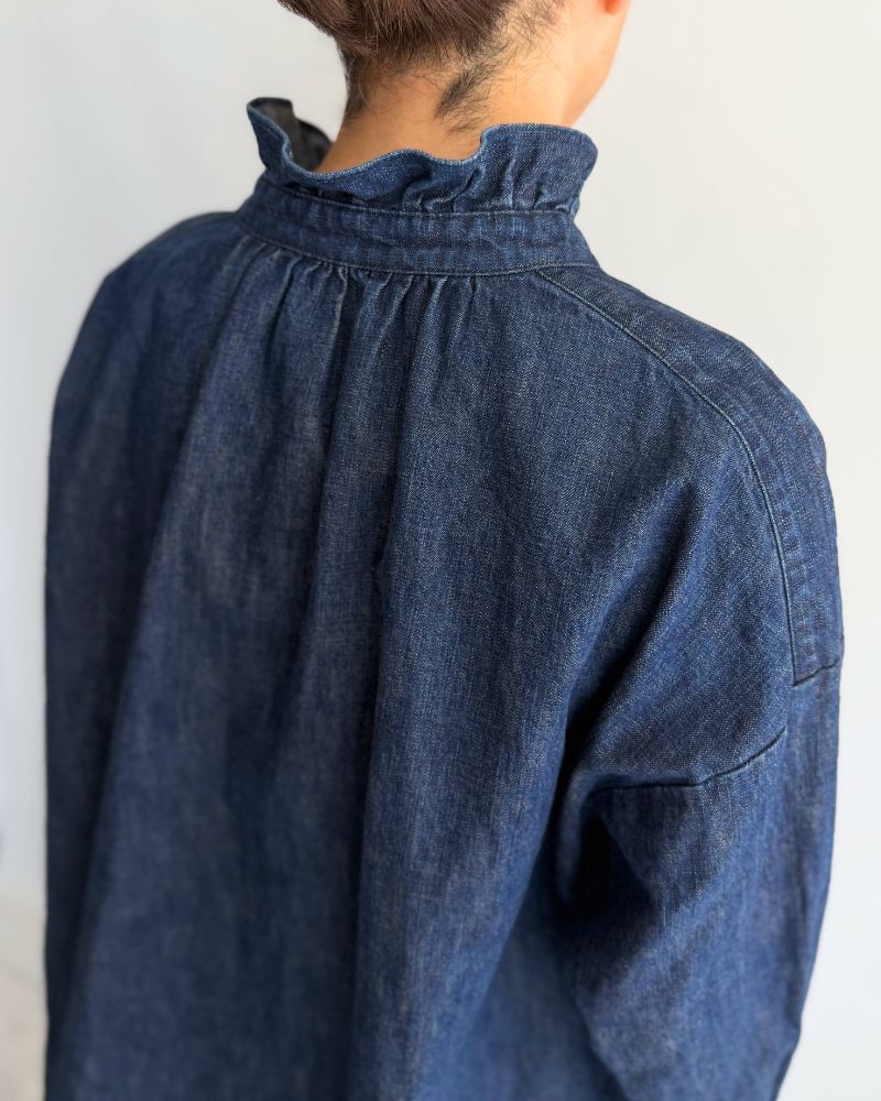 [Pre-order] F/W LA518 Ordinary Denim Frill Blouse (Late Sep - Early Oct)