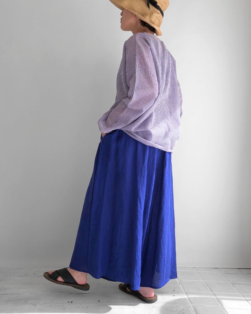 DROP SHOULDER SMOCK in OffWhite/Purple