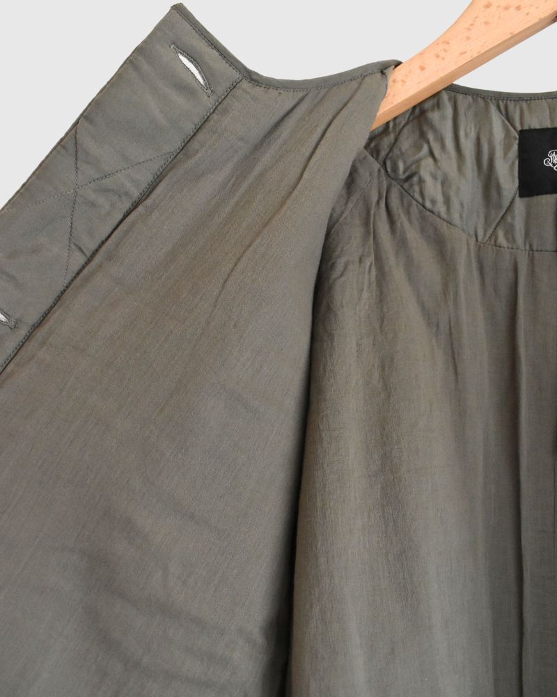 FRONT BUTTON SHORT COAT in Olive