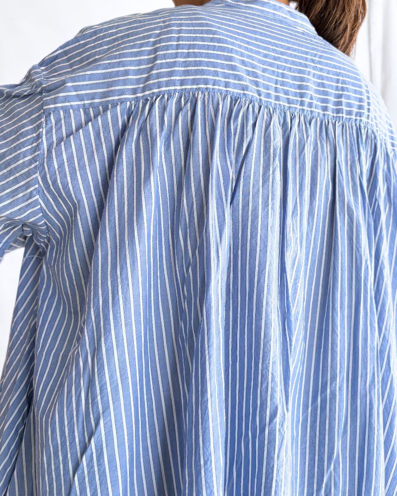 Striped Gathered Shirt in Stripe B