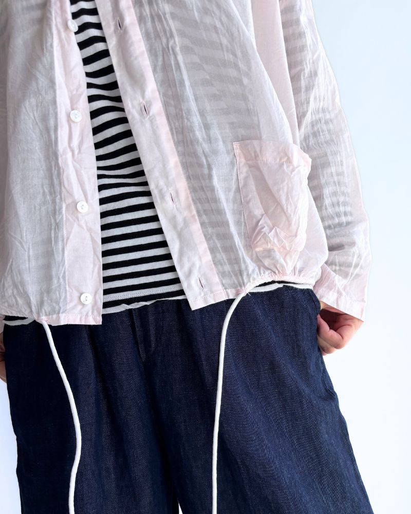 Hem Cord Adjustment Shirt in Pink