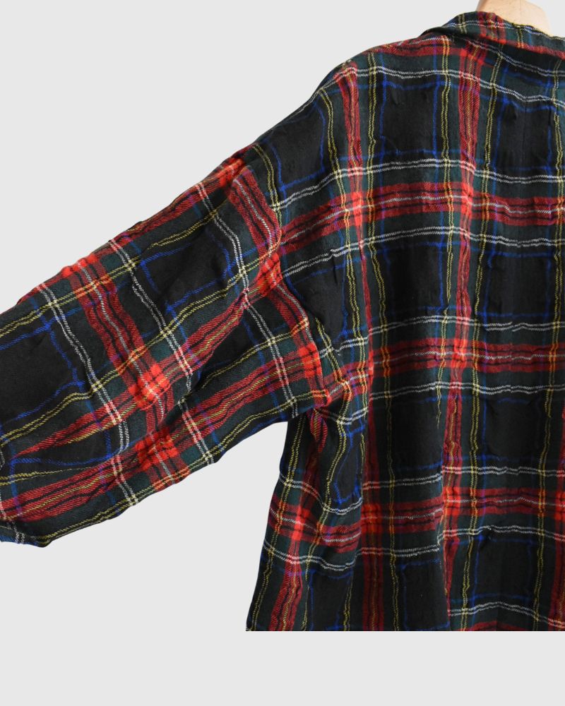 Cotton wool tartan jacket in Black