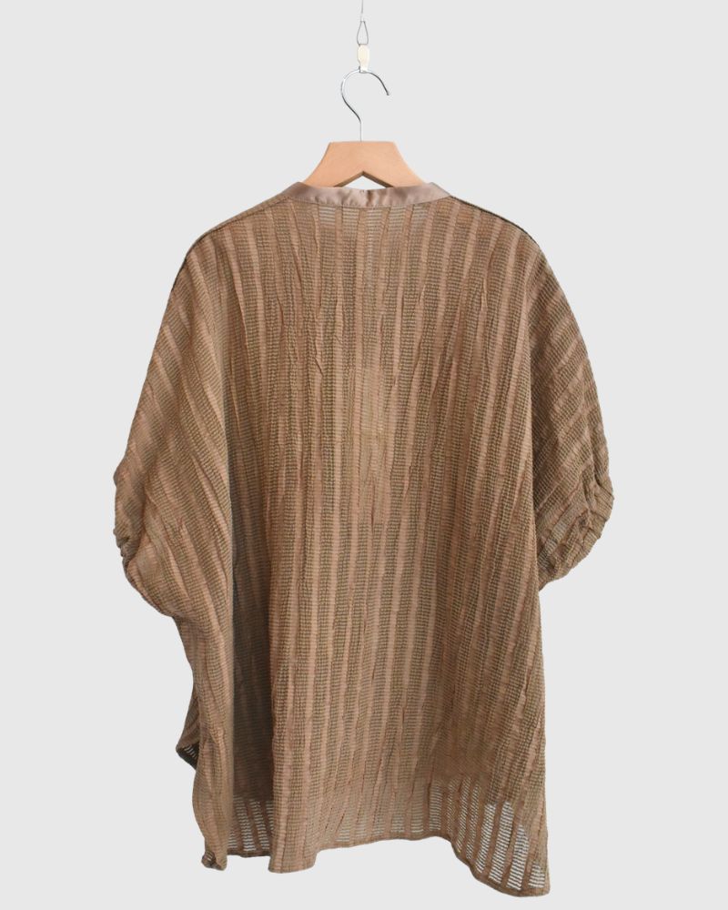 Wide Square Blouse in Beige