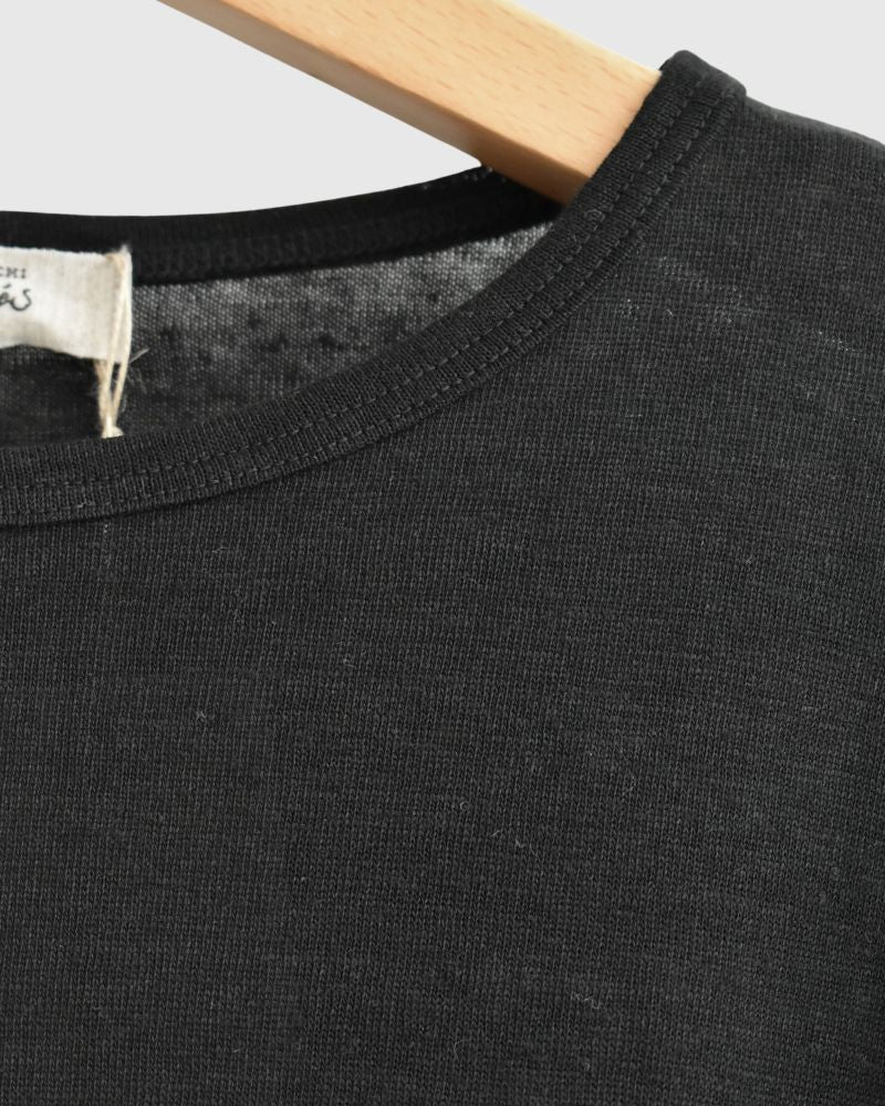 Linen Jersey Pullover in Black