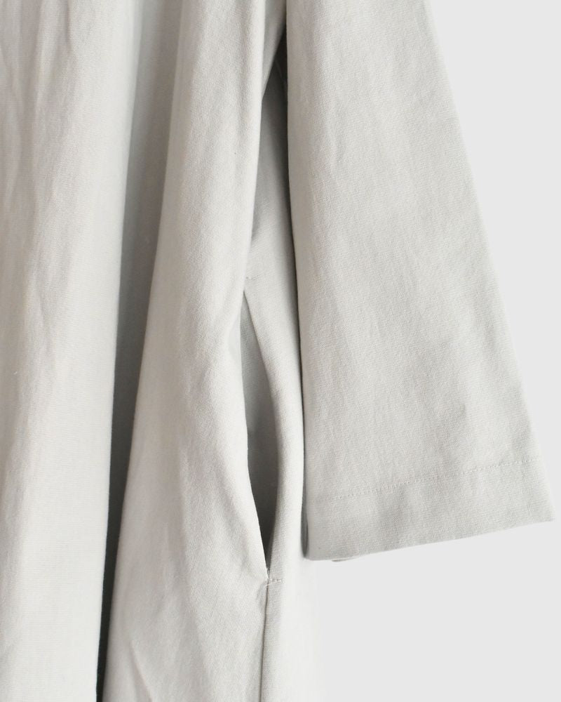 Cotton Washi Wide A-line Coat in Gray