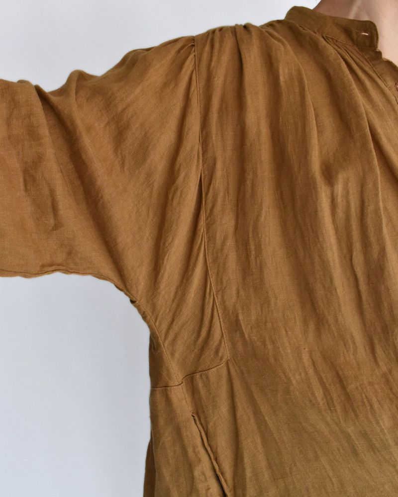 French Linen Dress in Camel