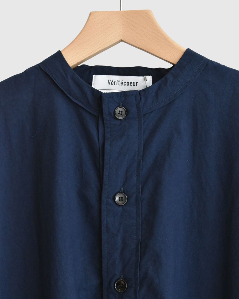 Henley Neck Dress in Navy