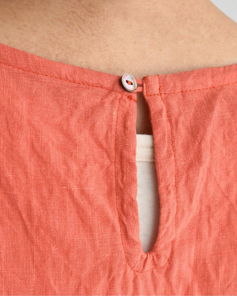 French Linen Pullover in Orange