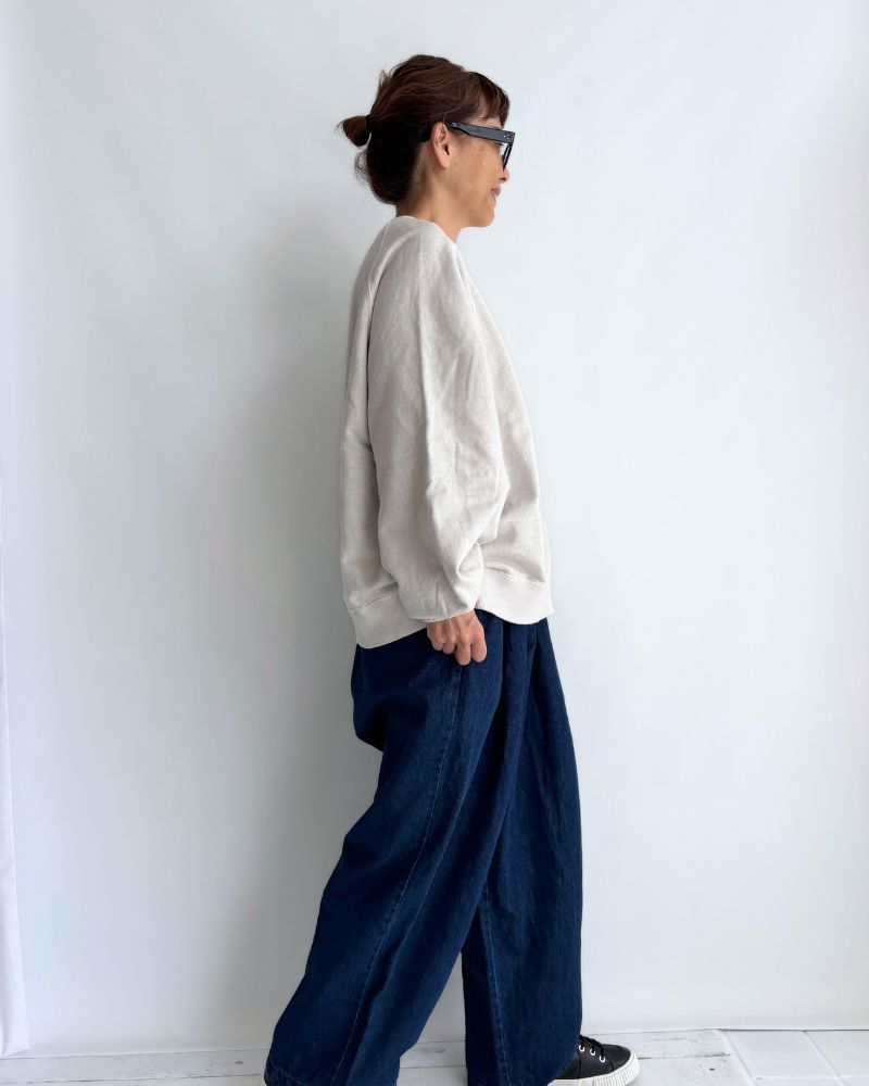 Pigment dye sweatshirt L/S in Ivory