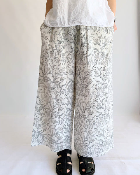 maison de soil LINEN TWILL EASY TAPERED PANTS in Lt Beige